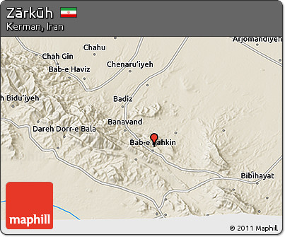 Shaded Relief 3D Map of Zārkūh