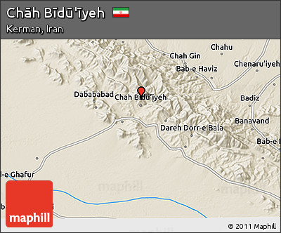Shaded Relief 3D Map of Chāh Bīdū'īyeh