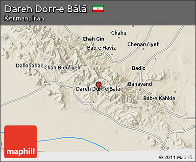 Shaded Relief 3D Map of Dareh Dorr-e Bālā