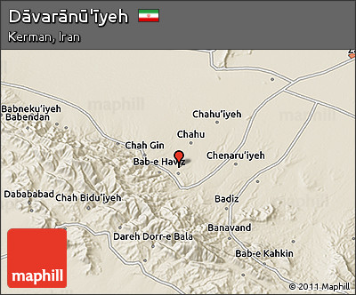 Shaded Relief 3D Map of Dāvarānū'īyeh