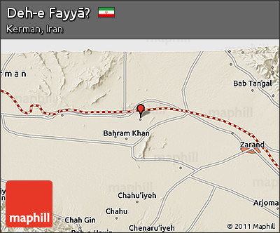 Shaded Relief 3D Map of Deh-e Fayyāẕ