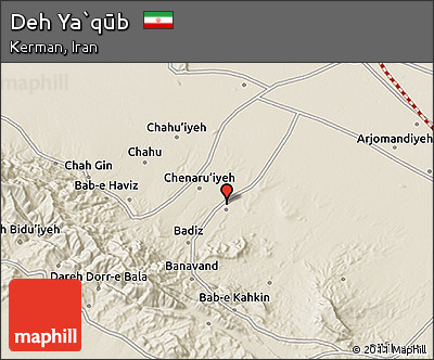 Shaded Relief 3D Map of Deh Ya`qūb