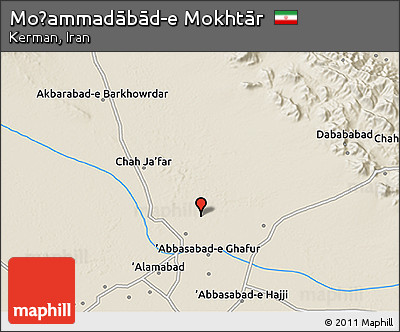 Shaded Relief 3D Map of Moḩammadābād-e Mokhtār