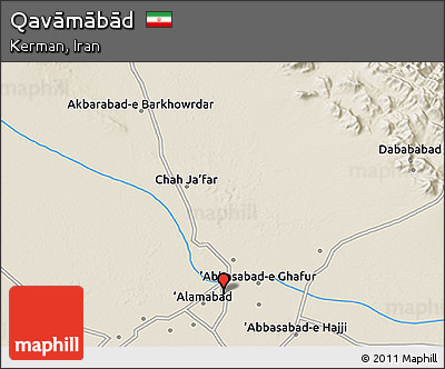 Shaded Relief 3D Map of Qavāmābād