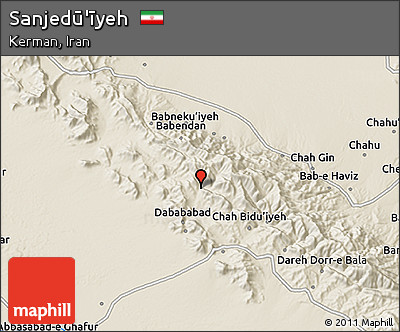 Shaded Relief 3D Map of Sanjedū'īyeh