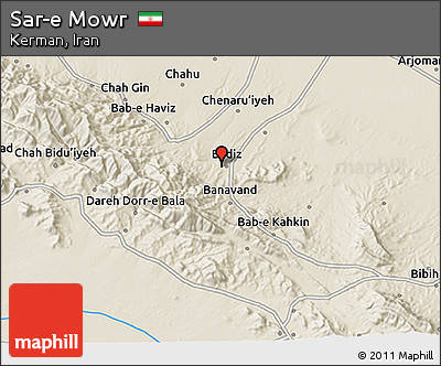 Shaded Relief 3D Map of Sar-e Mowr
