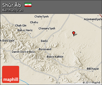 Shaded Relief 3D Map of Shūr Āb