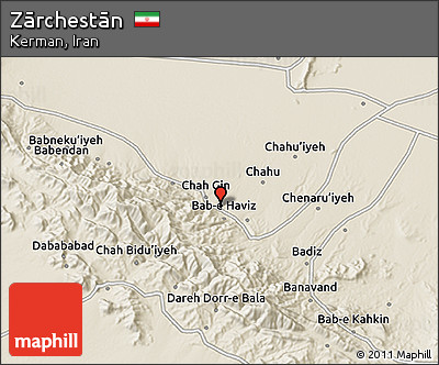 Shaded Relief 3D Map of Zārchestān