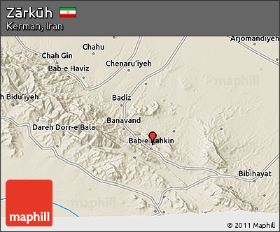 Shaded Relief 3D Map of Zārkūh