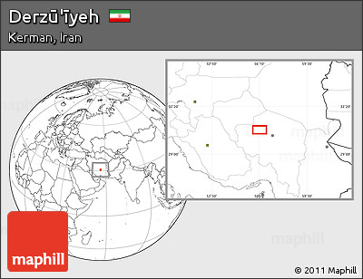 Blank Location Map of Derzū'īyeh
