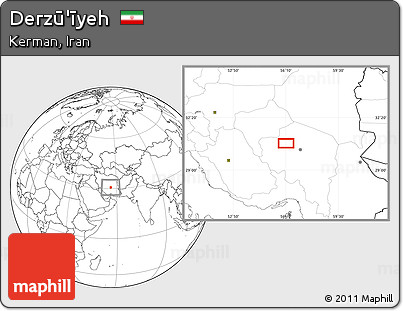 Blank Location Map of Derzū'īyeh