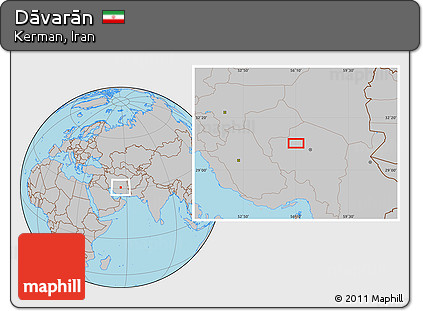 Gray Location Map of Dāvarān