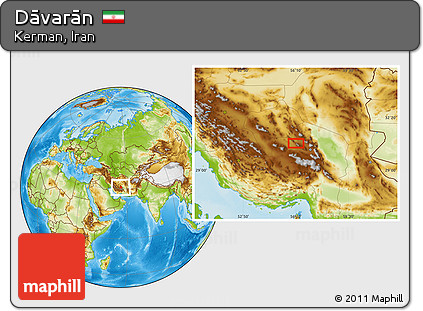 Physical Location Map of Dāvarān
