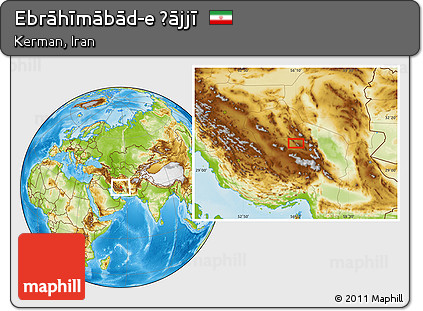Physical Location Map of Ebrāhīmābād-e Ḩājjī