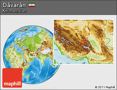 Physical Location Map of Dāvarān