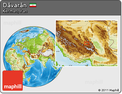 Physical Location Map of Dāvarān