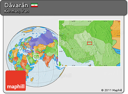 Political Location Map of Dāvarān