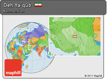 Political Location Map of Deh Ya`qūb