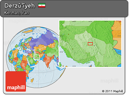 Political Location Map of Derzū'īyeh
