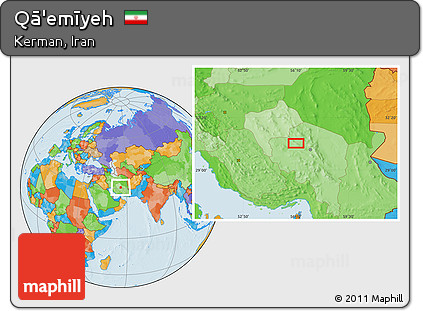 Political Location Map of Qā'emīyeh