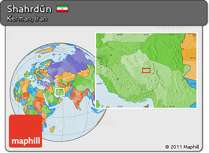 Political Location Map of Shahrdūn