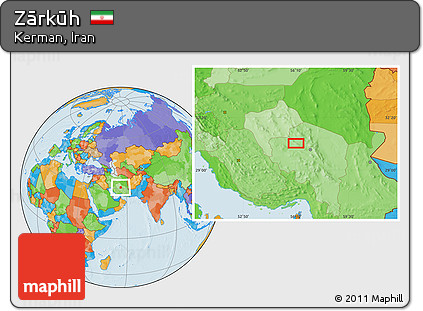 Political Location Map of Zārkūh