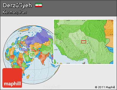Political Location Map of Derzū'īyeh