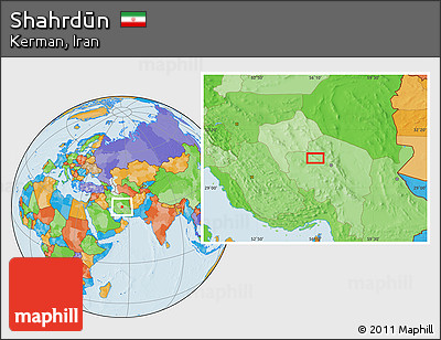 Political Location Map of Shahrdūn