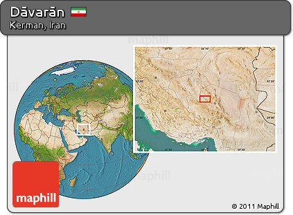 Satellite Location Map of Dāvarān