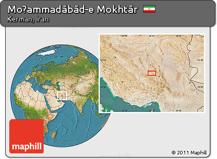 Satellite Location Map of Moḩammadābād-e Mokhtār