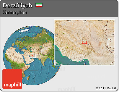 Satellite Location Map of Derzū'īyeh
