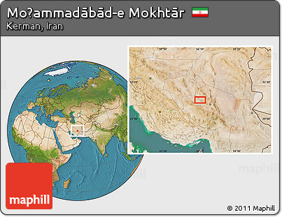 Satellite Location Map of Moḩammadābād-e Mokhtār