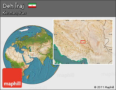 Satellite Location Map of Deh Īraj