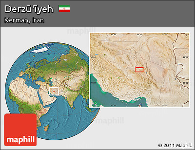 Satellite Location Map of Derzū'īyeh