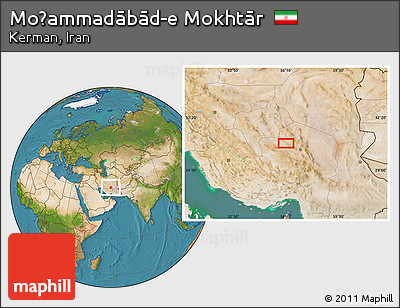 Satellite Location Map of Moḩammadābād-e Mokhtār