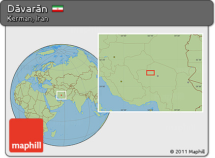 Savanna Style Location Map of Dāvarān