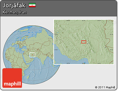 Savanna Style Location Map of Jorjāfak, hill shading