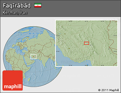 Savanna Style Location Map of Faqīrābād, hill shading