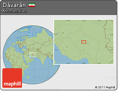 Savanna Style Location Map of Dāvarān