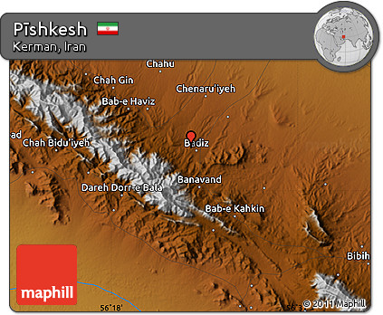 Physical Map of Pīshkesh