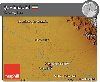 Physical Map of Qavāmābād