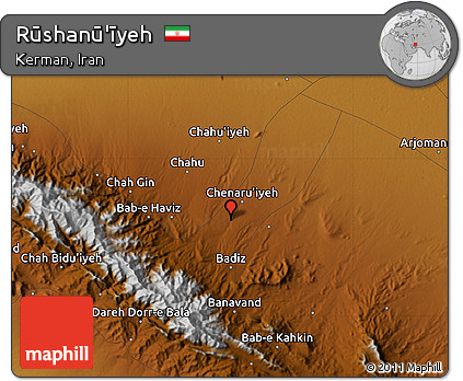 Physical Map of Rūshanū'īyeh