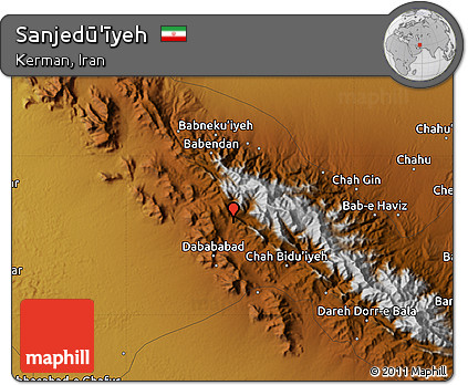 Physical Map of Sanjedū'īyeh