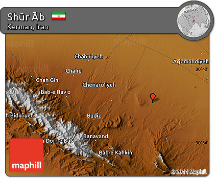 Physical Map of Shūr Āb
