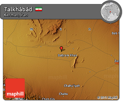 Physical Map of Talkhābād