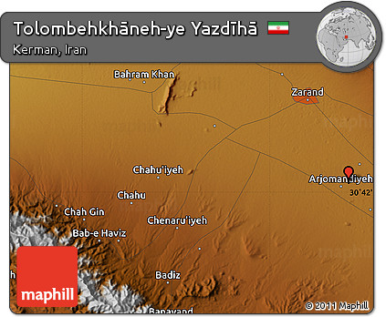 Physical Map of Tolombehkhāneh-ye Yazdīhā