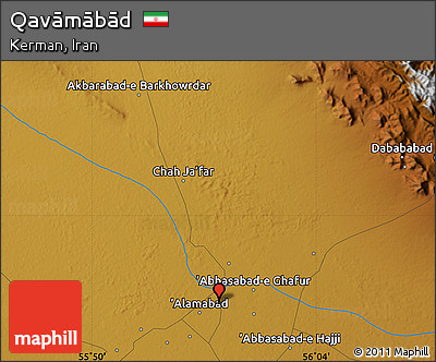 Physical Map of Qavāmābād