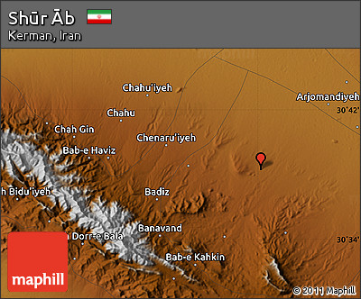 Physical Map of Shūr Āb