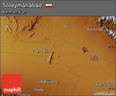 Physical Map of Soleymānābād