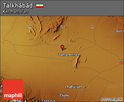 Physical Map of Talkhābād